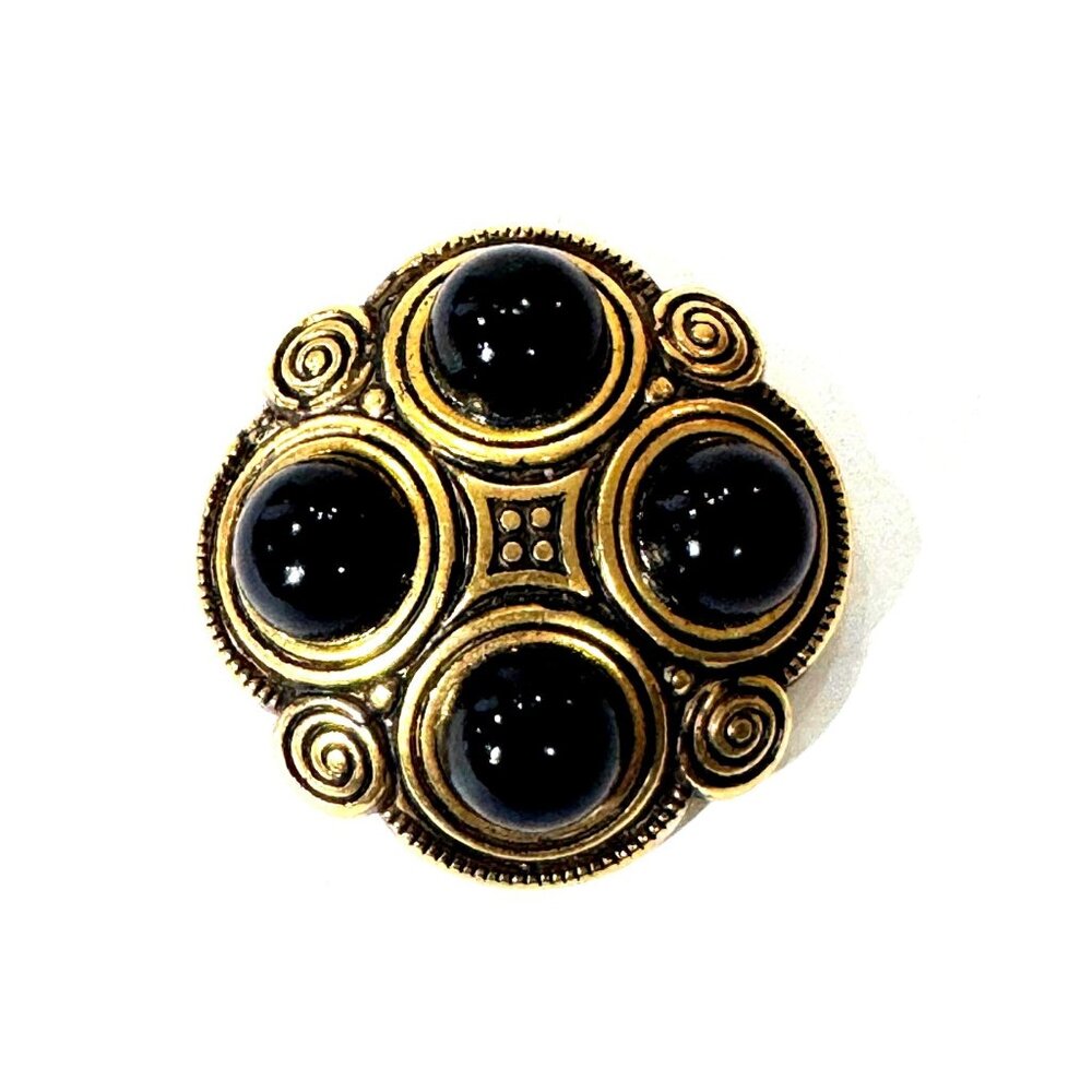 Vintage shoe clip , gold and black onyx , classic and elegant